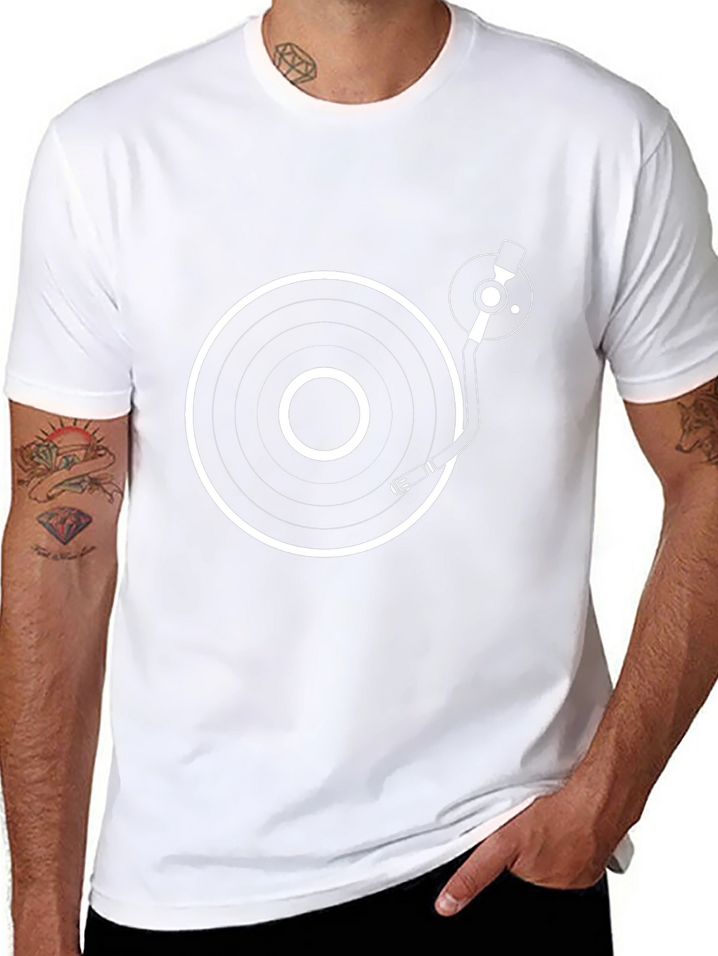 DJ Turntable Graphic Black T-Shirt
