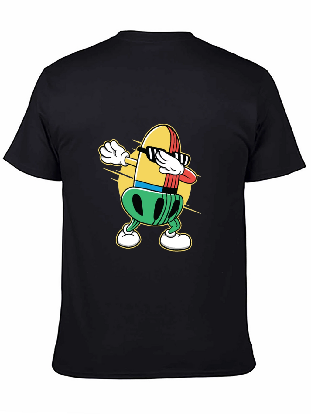 Dabbing Bullet Cartoon Black T-Shirt