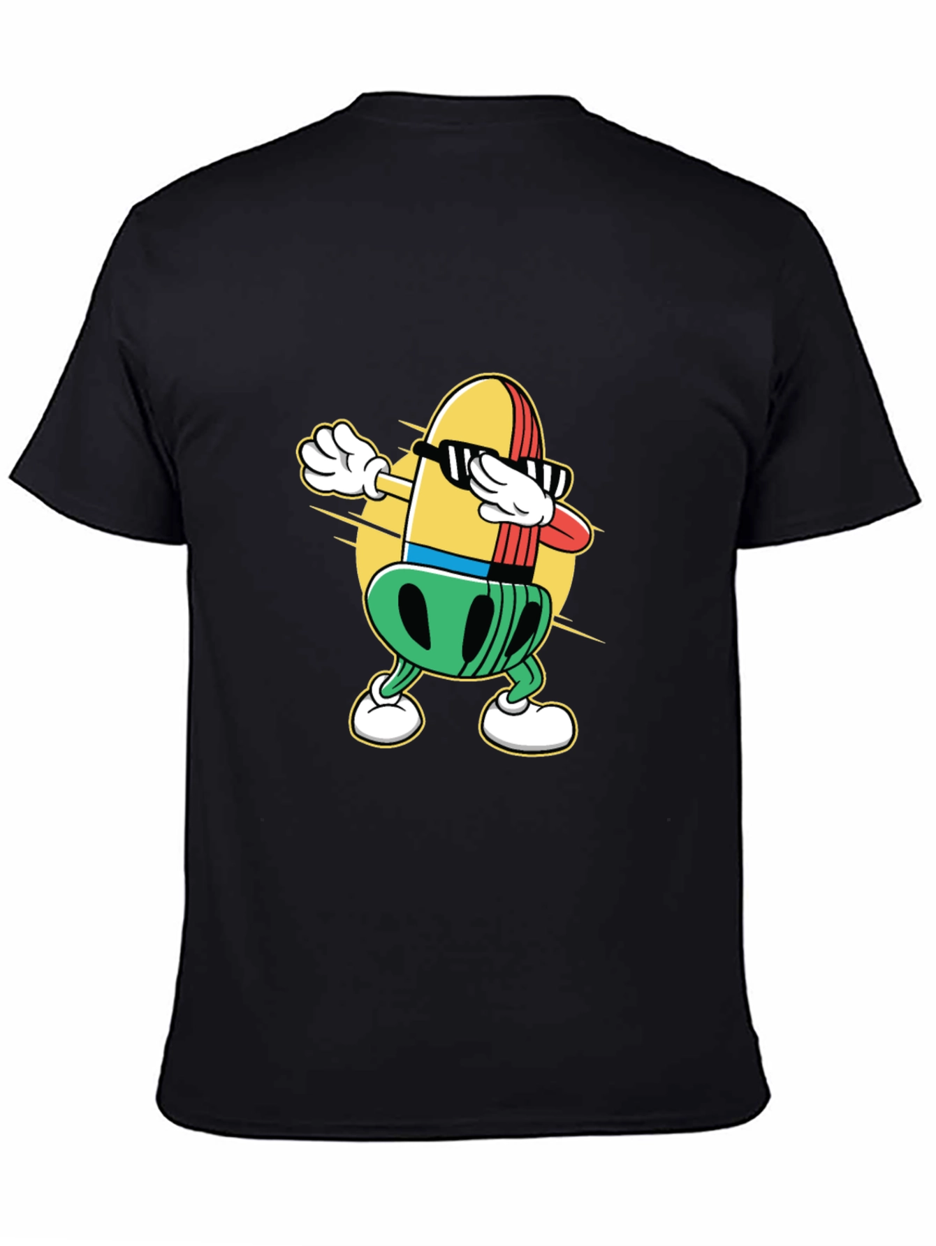 Dabbing Bullet Cartoon Black T-Shirt