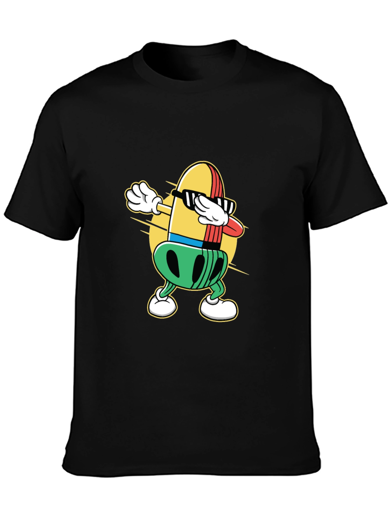 Dabbing Bullet Cartoon Black T-Shirt