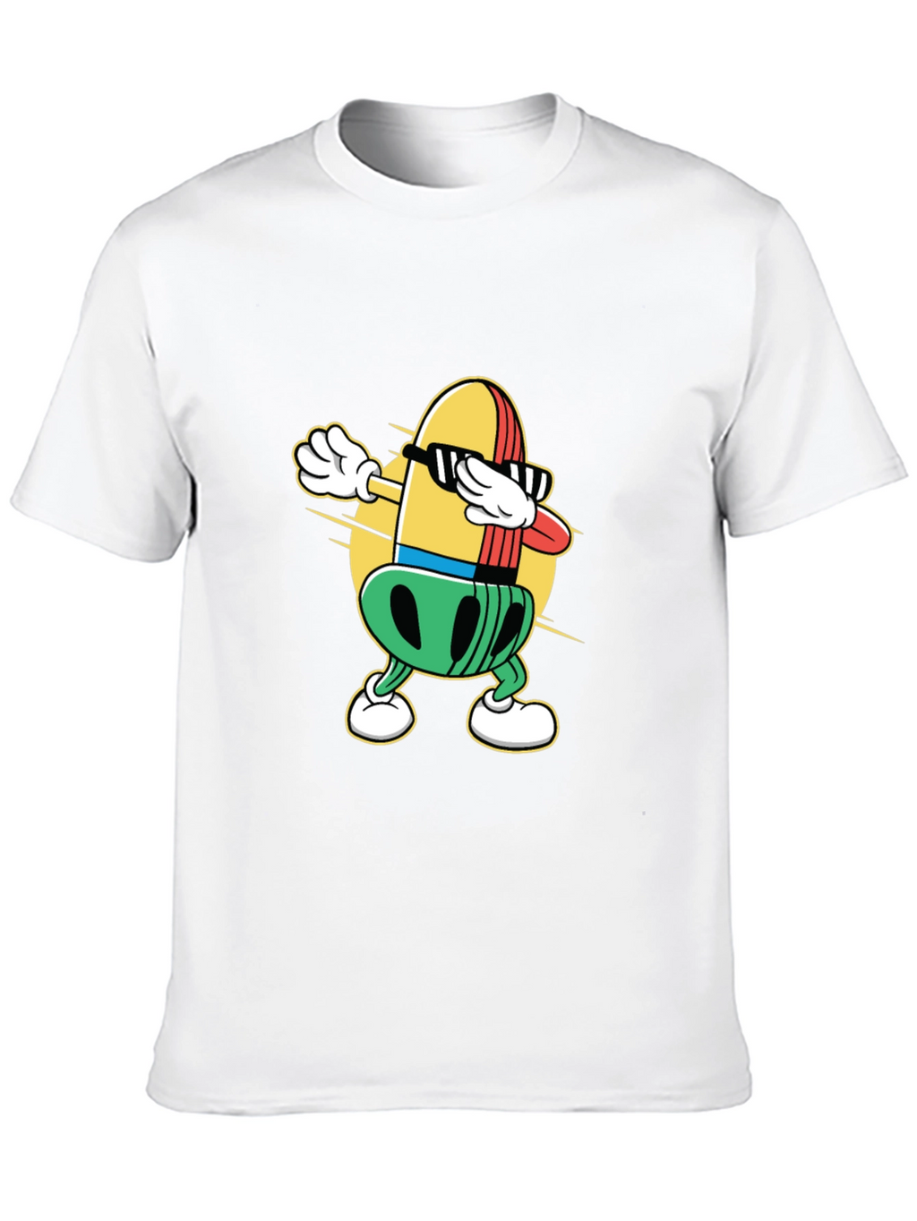Dabbing Bullet Cartoon Black T-Shirt