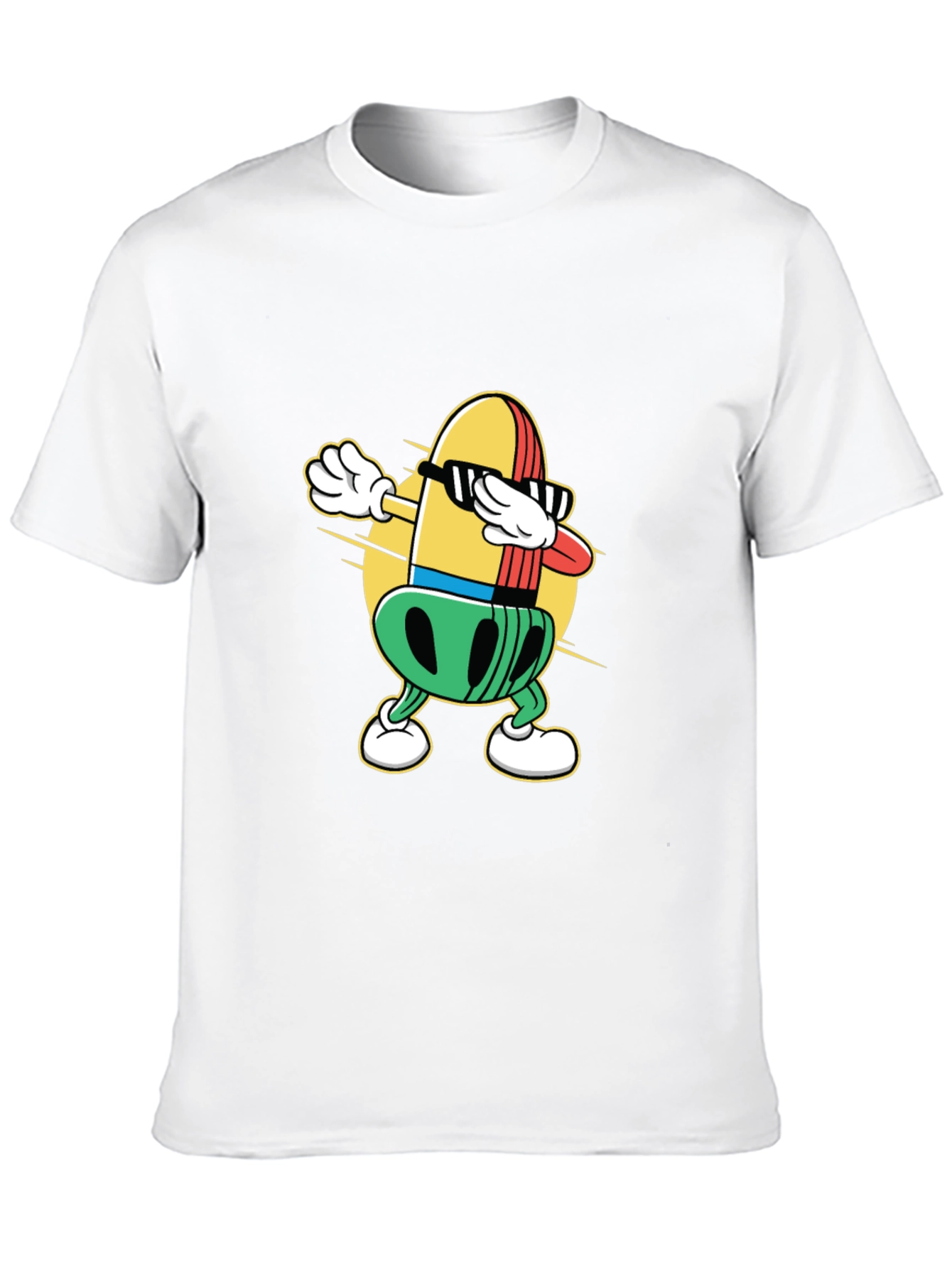 Dabbing Bullet Cartoon Black T-Shirt