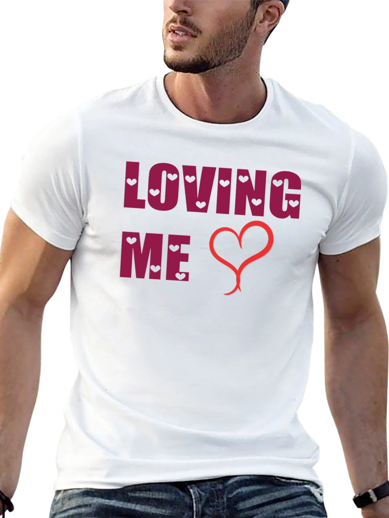 Loving Me Heart Graphic Black T-Shirt