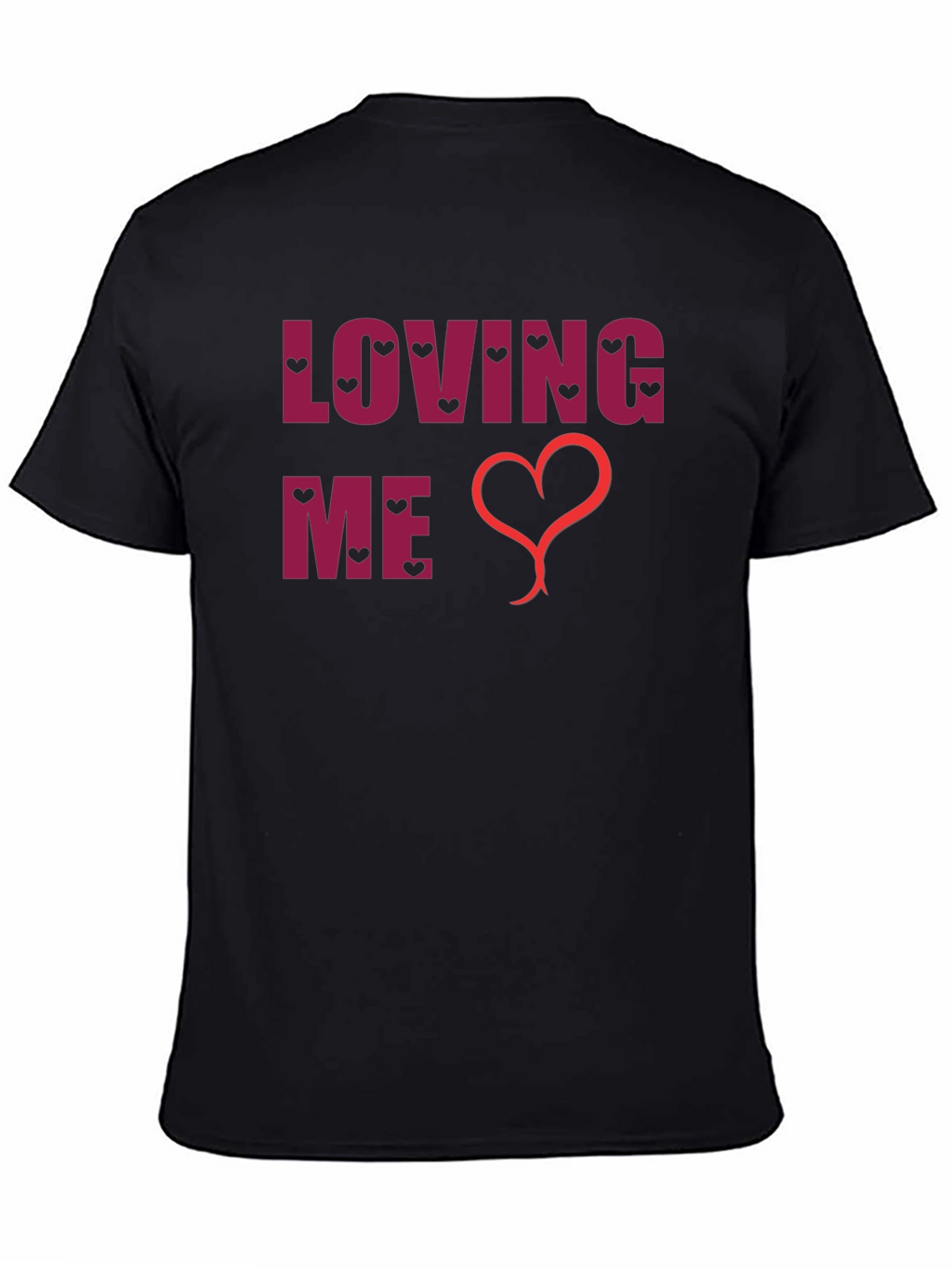 Loving Me Heart Graphic Black T-Shirt