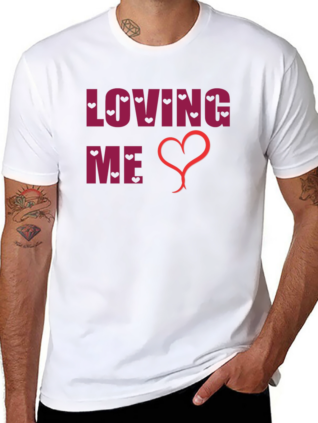 Loving Me Heart Graphic Black T-Shirt