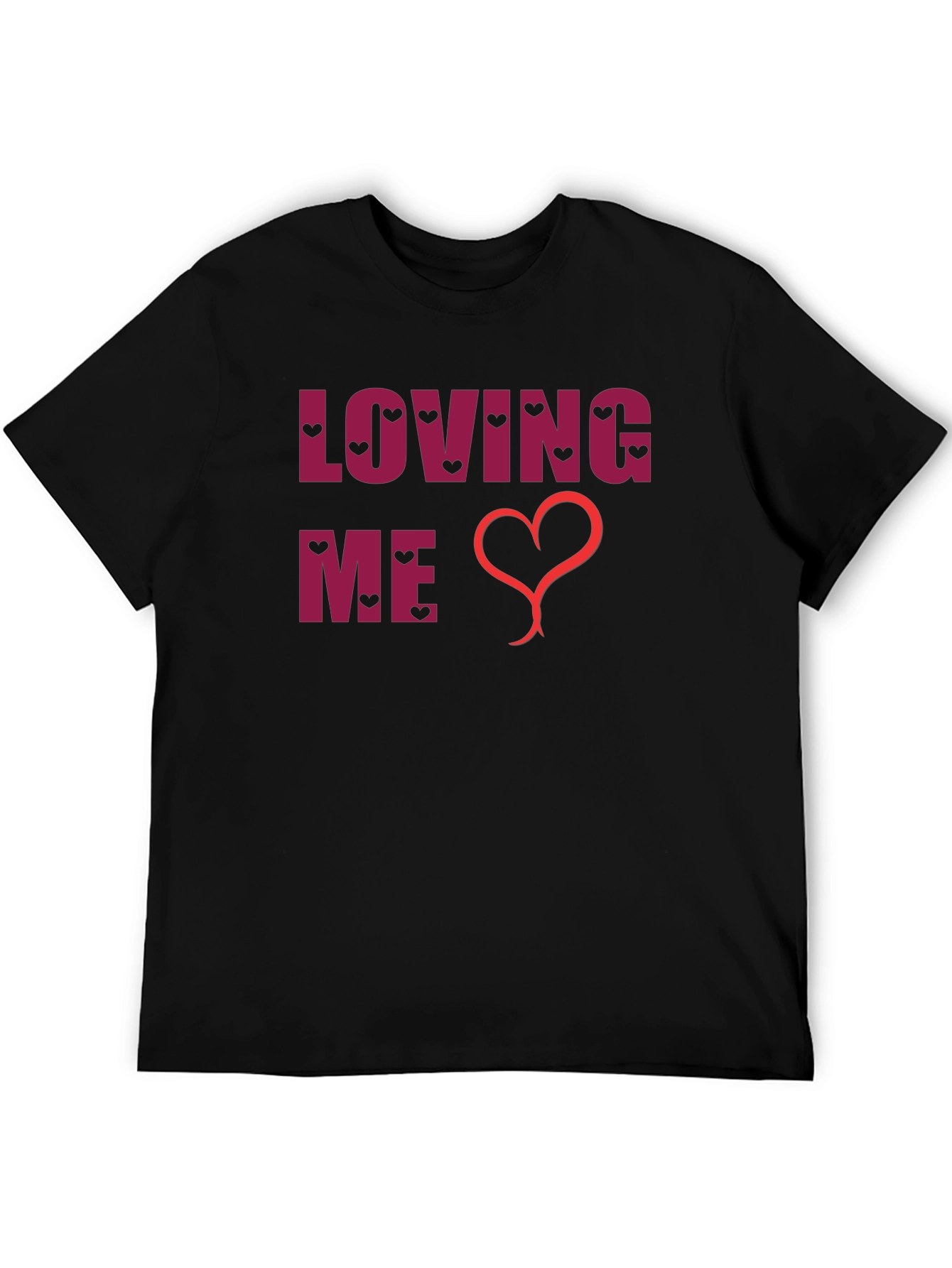 Loving Me Heart Graphic Black T-Shirt