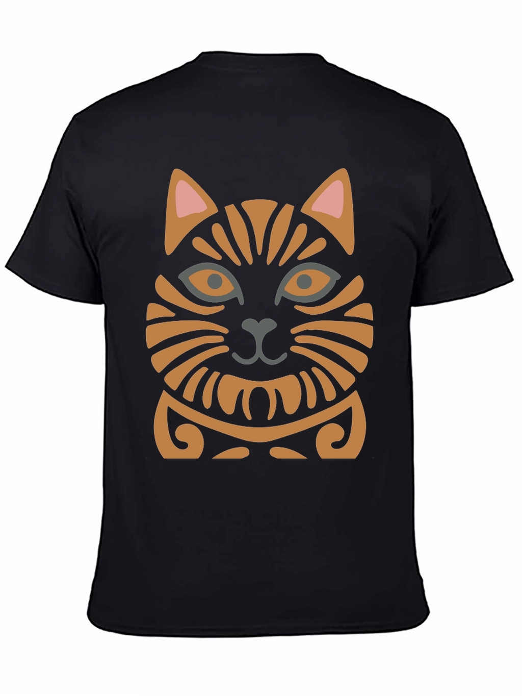 Tribal Cat Graphic Tee - Unique Design!