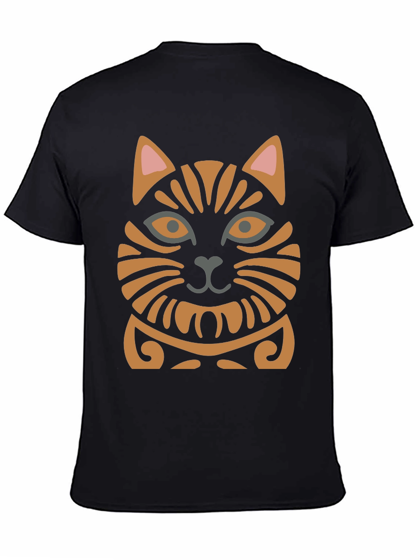 Tribal Cat Graphic Tee - Unique Design!