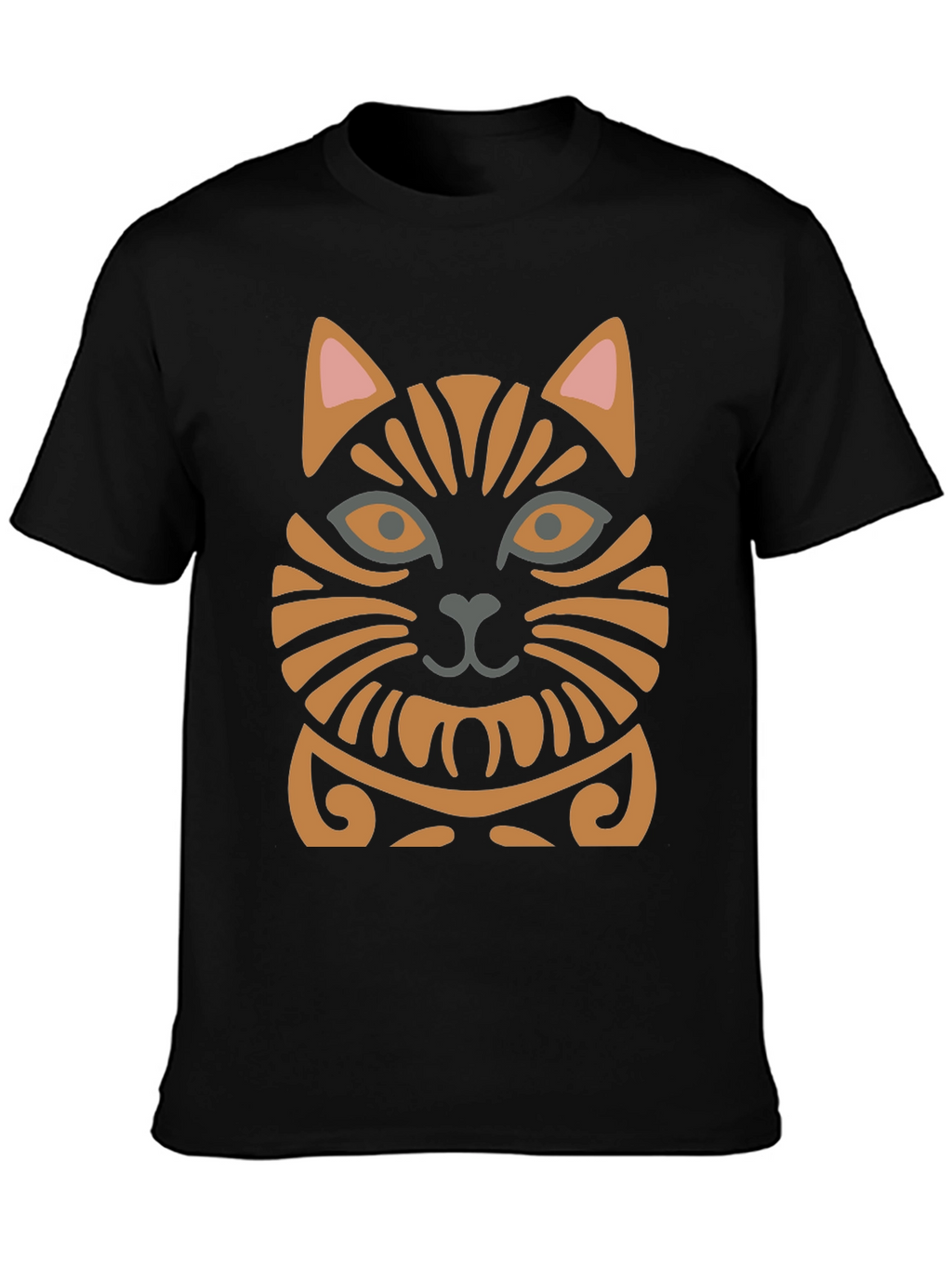 Tribal Cat Graphic Tee - Unique Design!