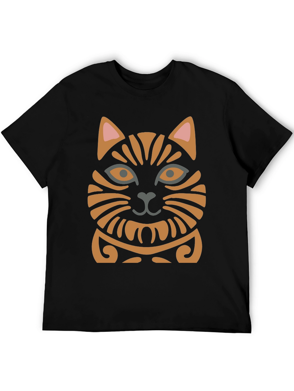 Tribal Cat Graphic Tee - Unique Design!