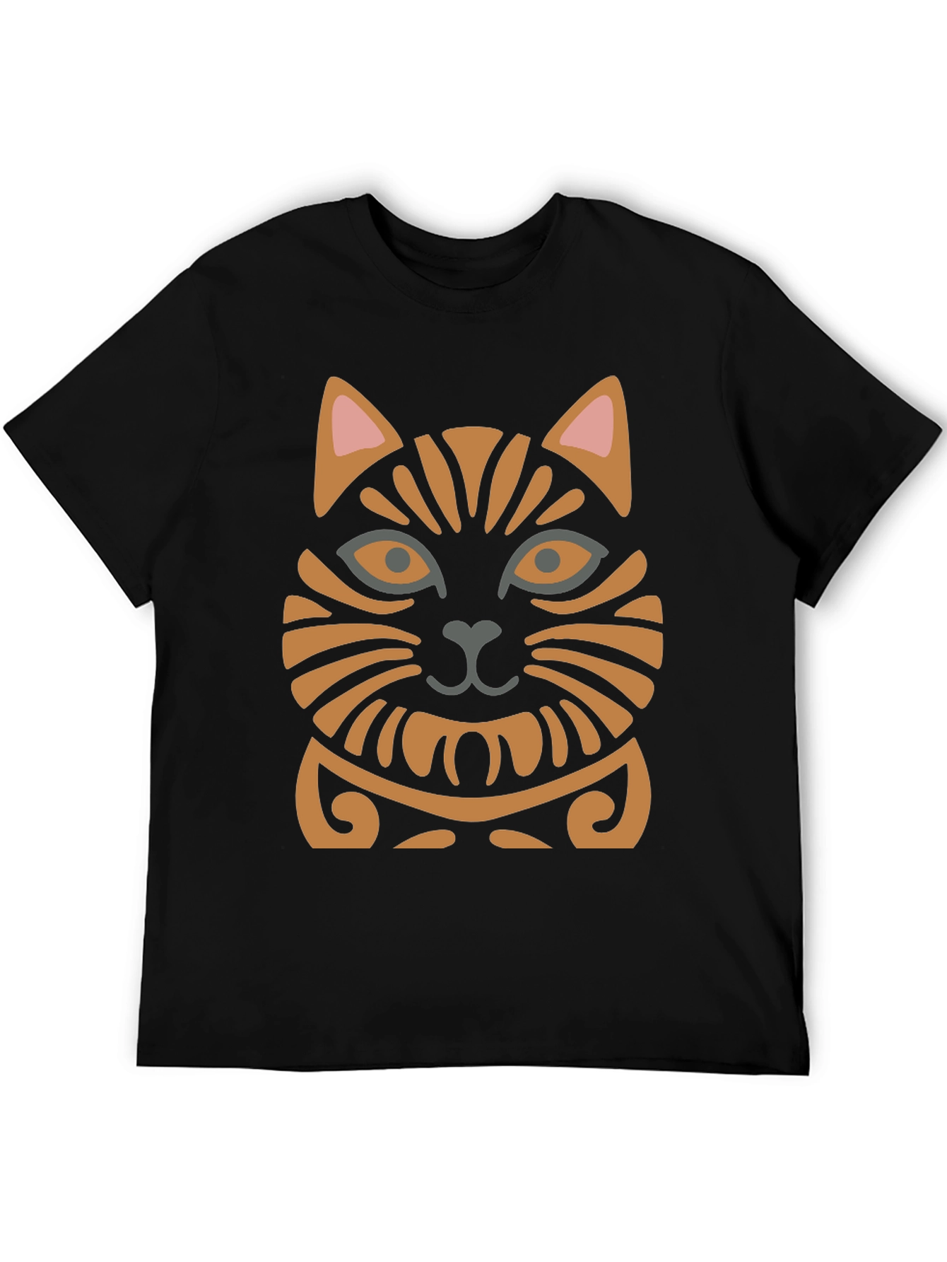 Tribal Cat Graphic Tee - Unique Design!
