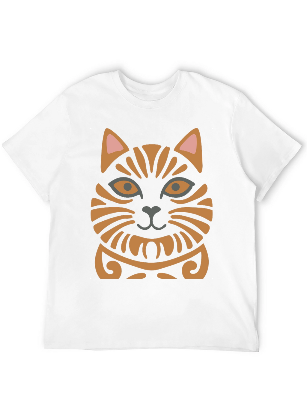 Tribal Cat Graphic Tee - Unique Design!