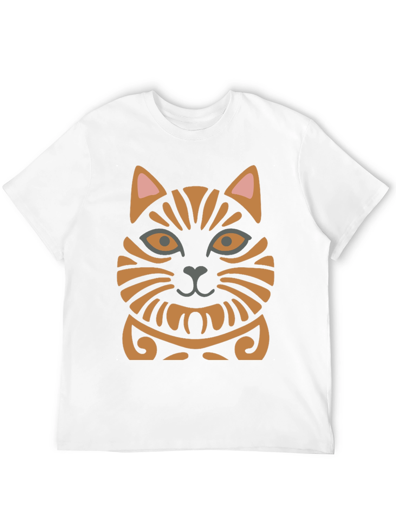Tribal Cat Graphic Tee - Unique Design!