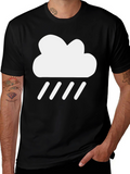 Rain Cloud Graphic Tee - Trendy Black T-Shirt