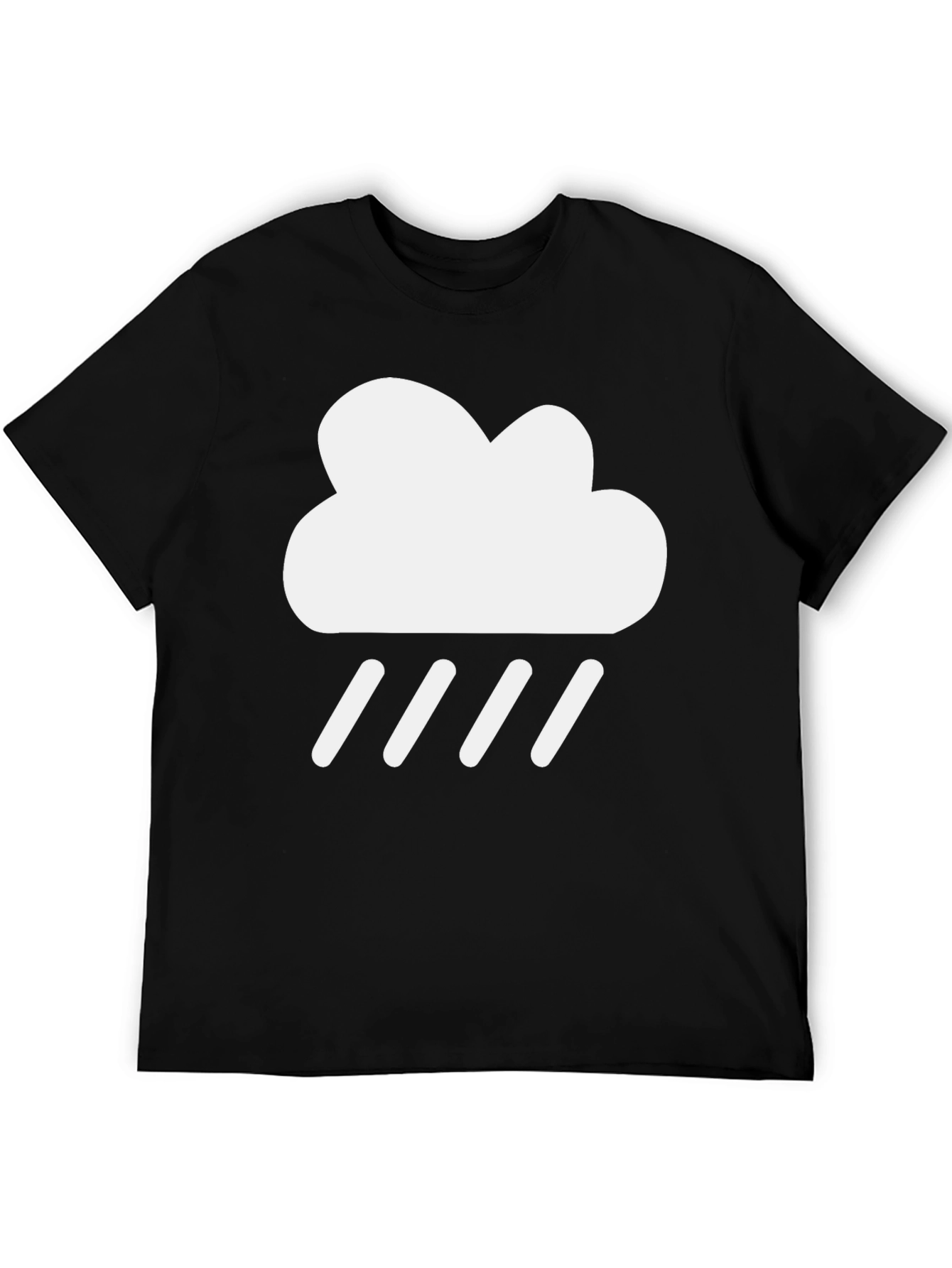 Rain Cloud Graphic Tee - Trendy Black T-Shirt