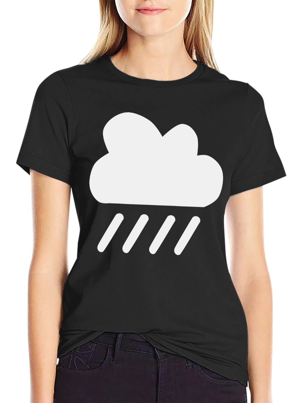 Rain Cloud Graphic Tee - Trendy Black T-Shirt
