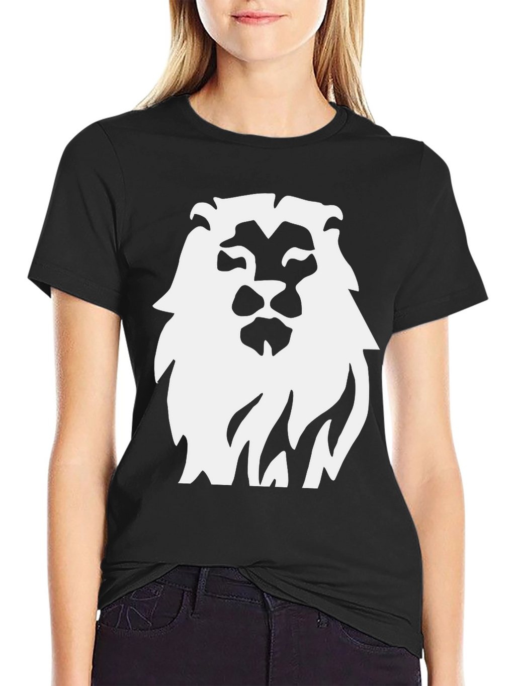 Bold Lion Graphic Tee - Classic Black Cotton Shirt