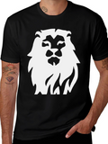 Bold Lion Graphic Tee - Classic Black Cotton Shirt