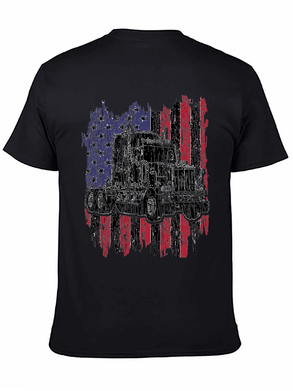 Trucker Pride Tee - American Flag Truck Design