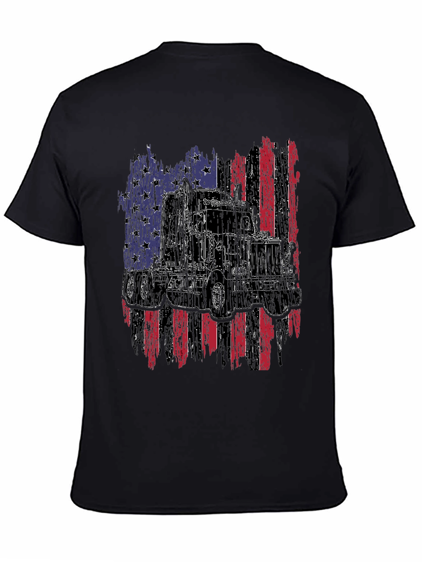 Trucker Pride Tee - American Flag Truck Design