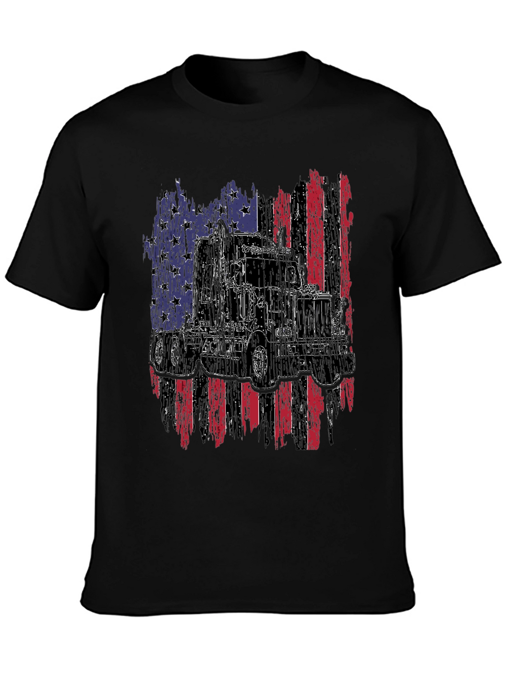 Trucker Pride Tee - American Flag Truck Design