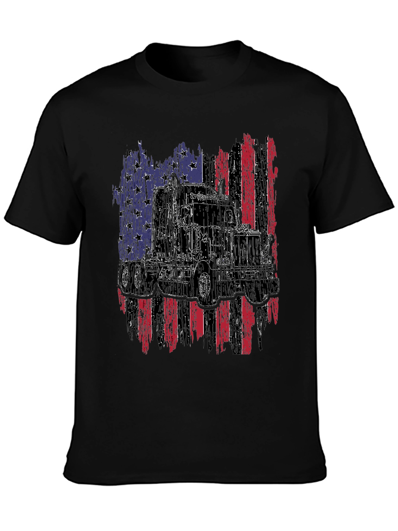 Trucker Pride Tee - American Flag Truck Design