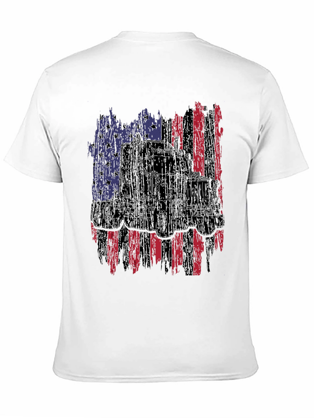 Trucker Pride Tee - American Flag Truck Design