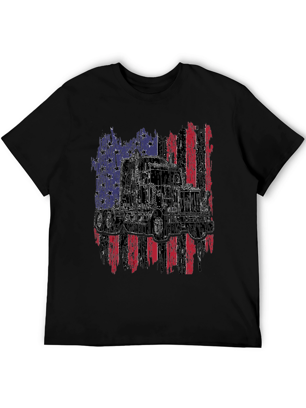 Trucker Pride Tee - American Flag Truck Design