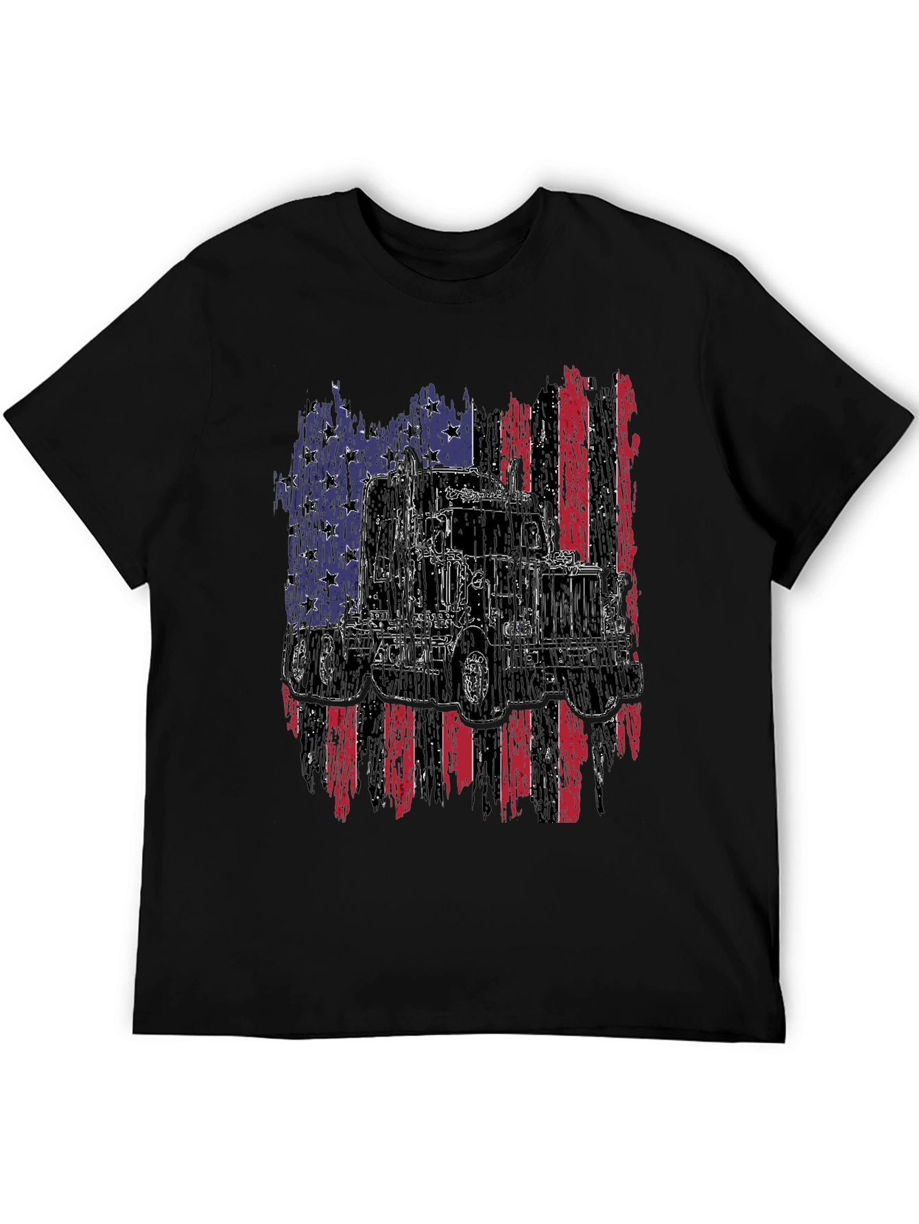 Trucker Pride Tee - American Flag Truck Design