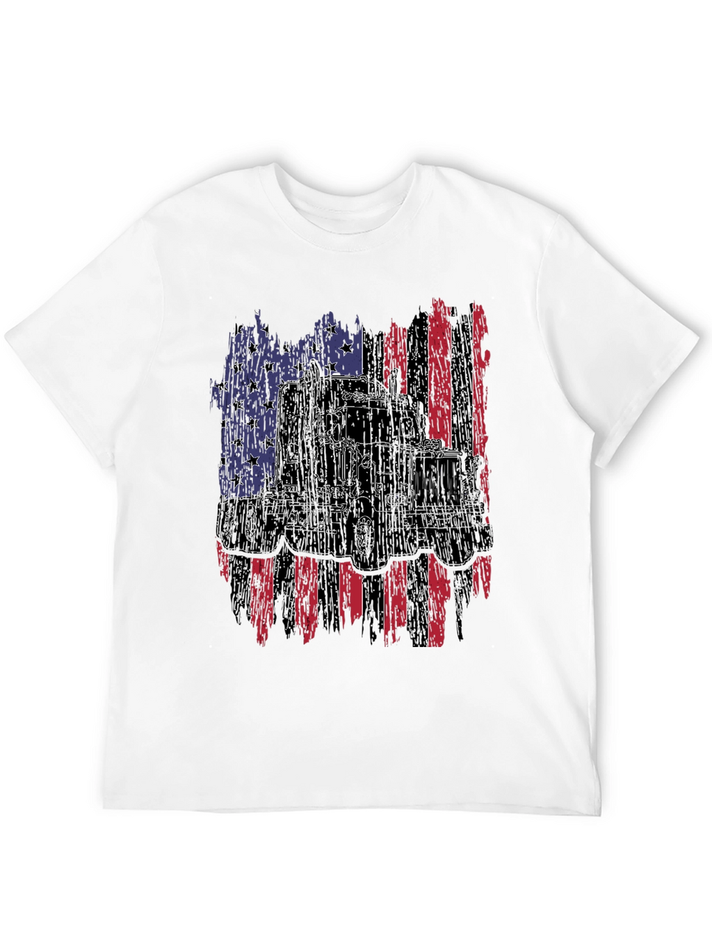 Trucker Pride Tee - American Flag Truck Design