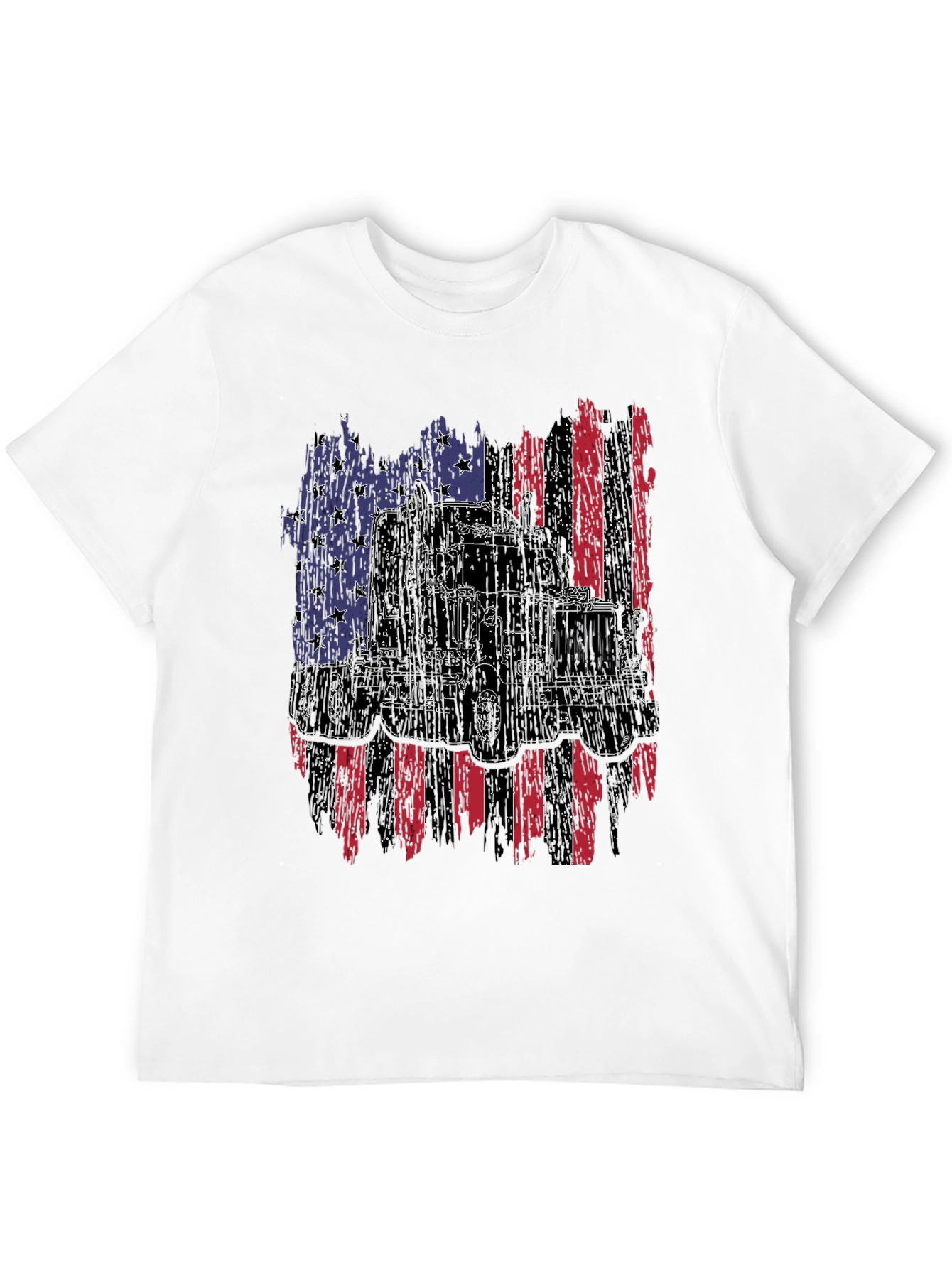 Trucker Pride Tee - American Flag Truck Design