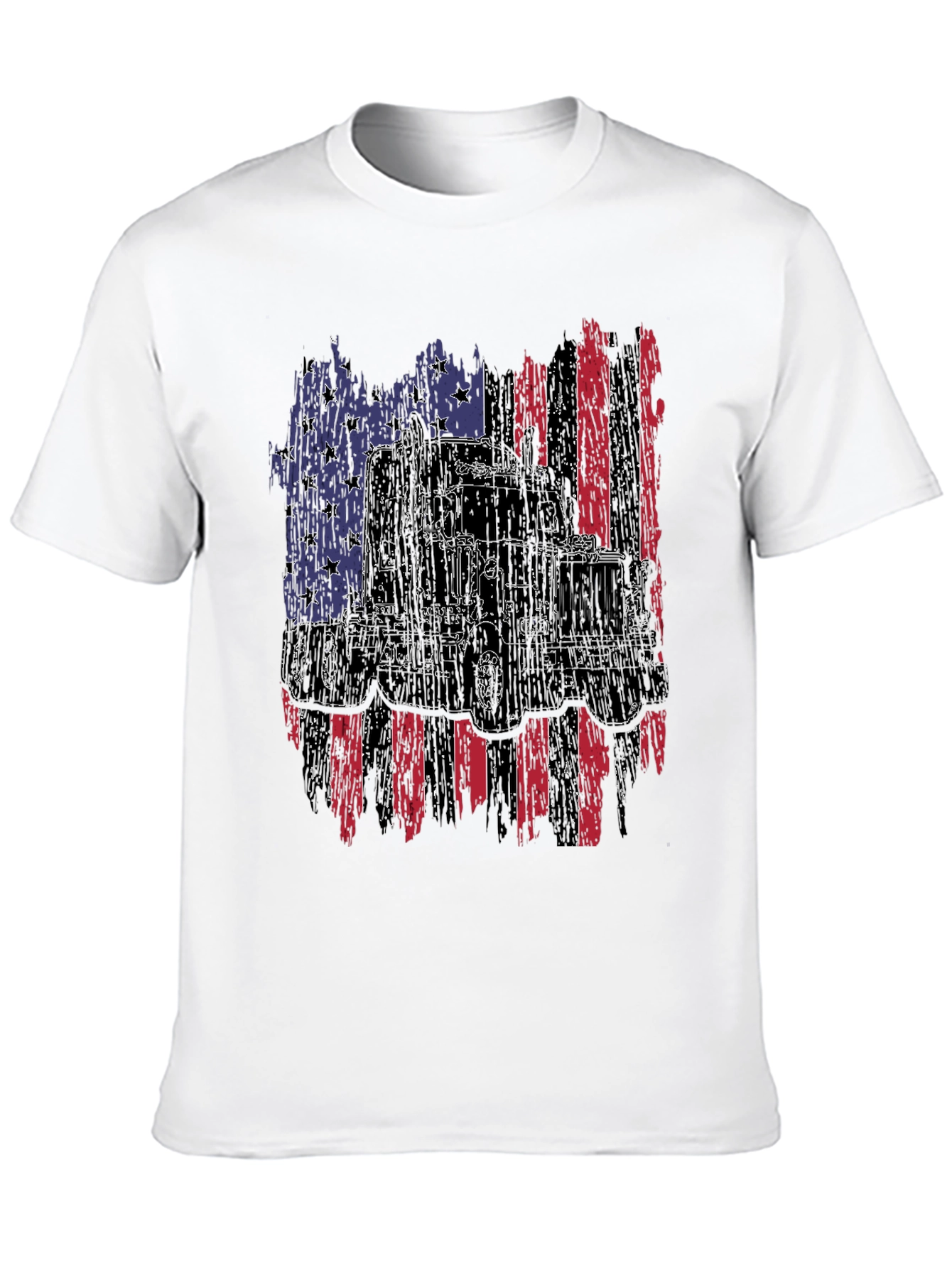 Trucker Pride Tee - American Flag Truck Design