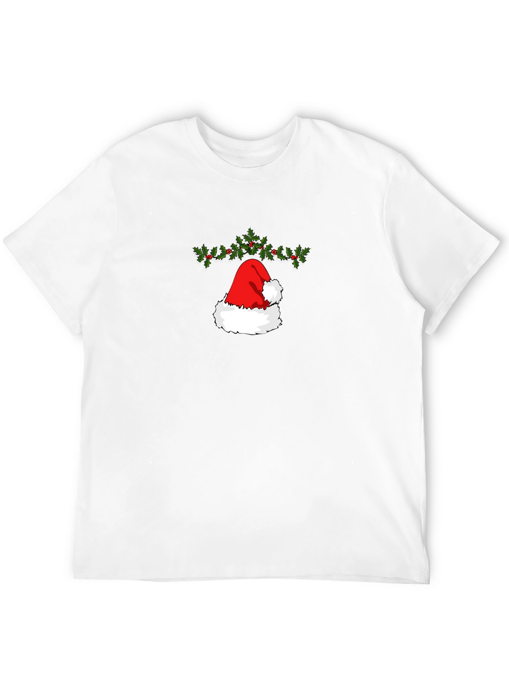 Festive Santa Hat Graphic Tee - Holiday Cheer