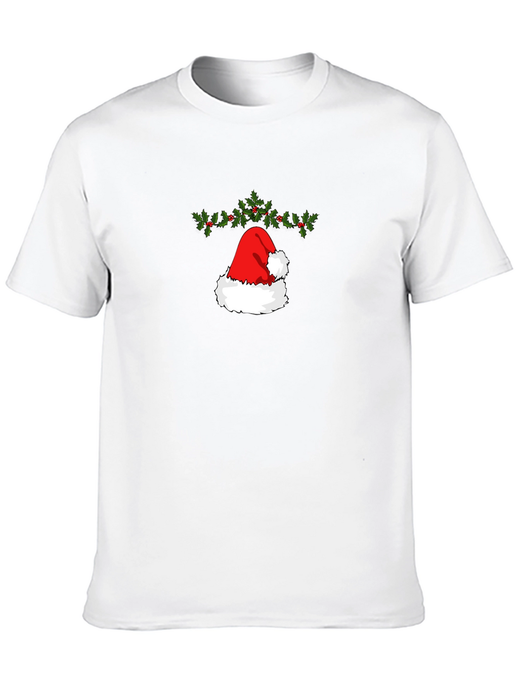 Festive Santa Hat Graphic Tee - Holiday Cheer