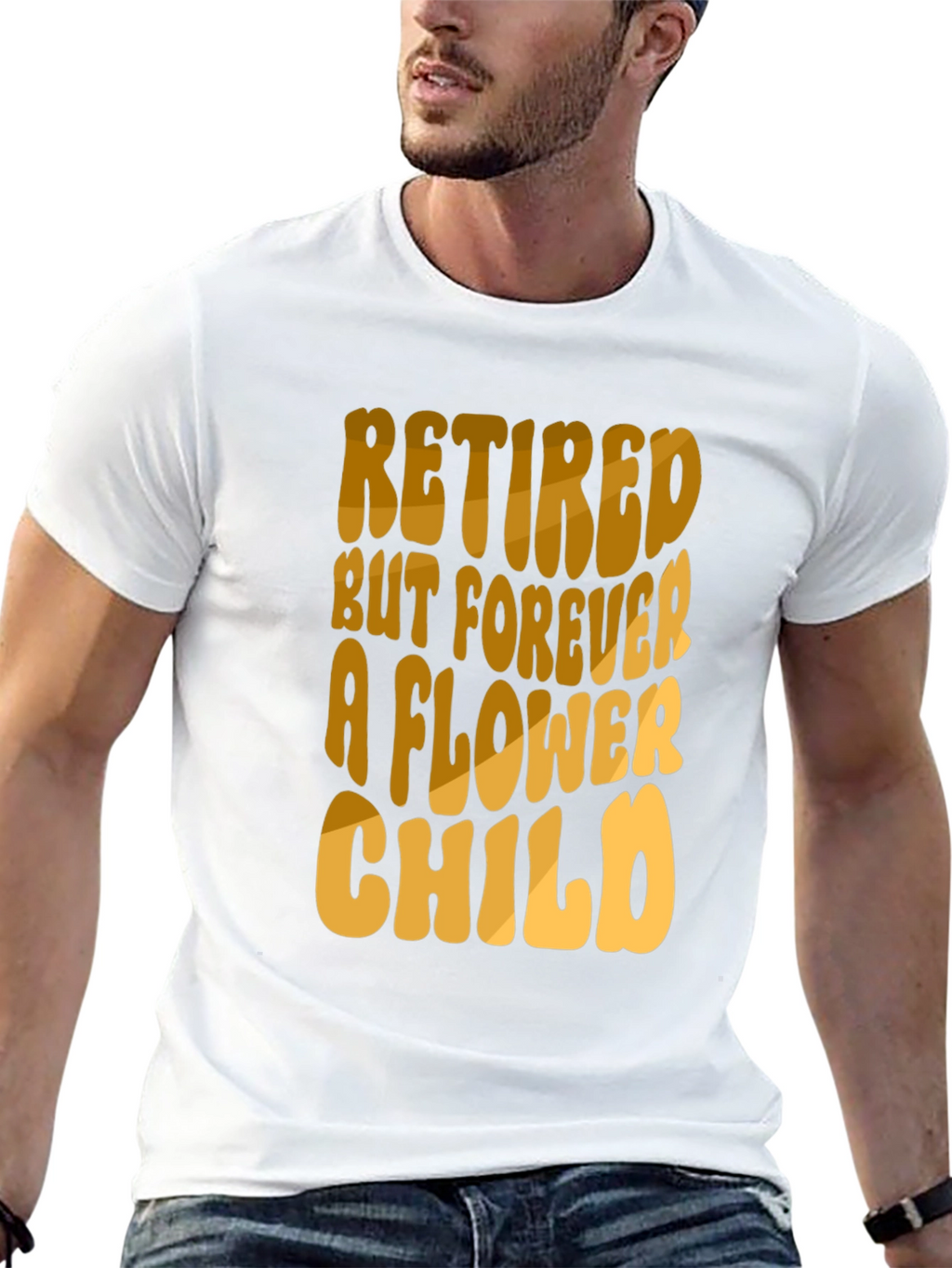 Retired Flower Child Black T-Shirt