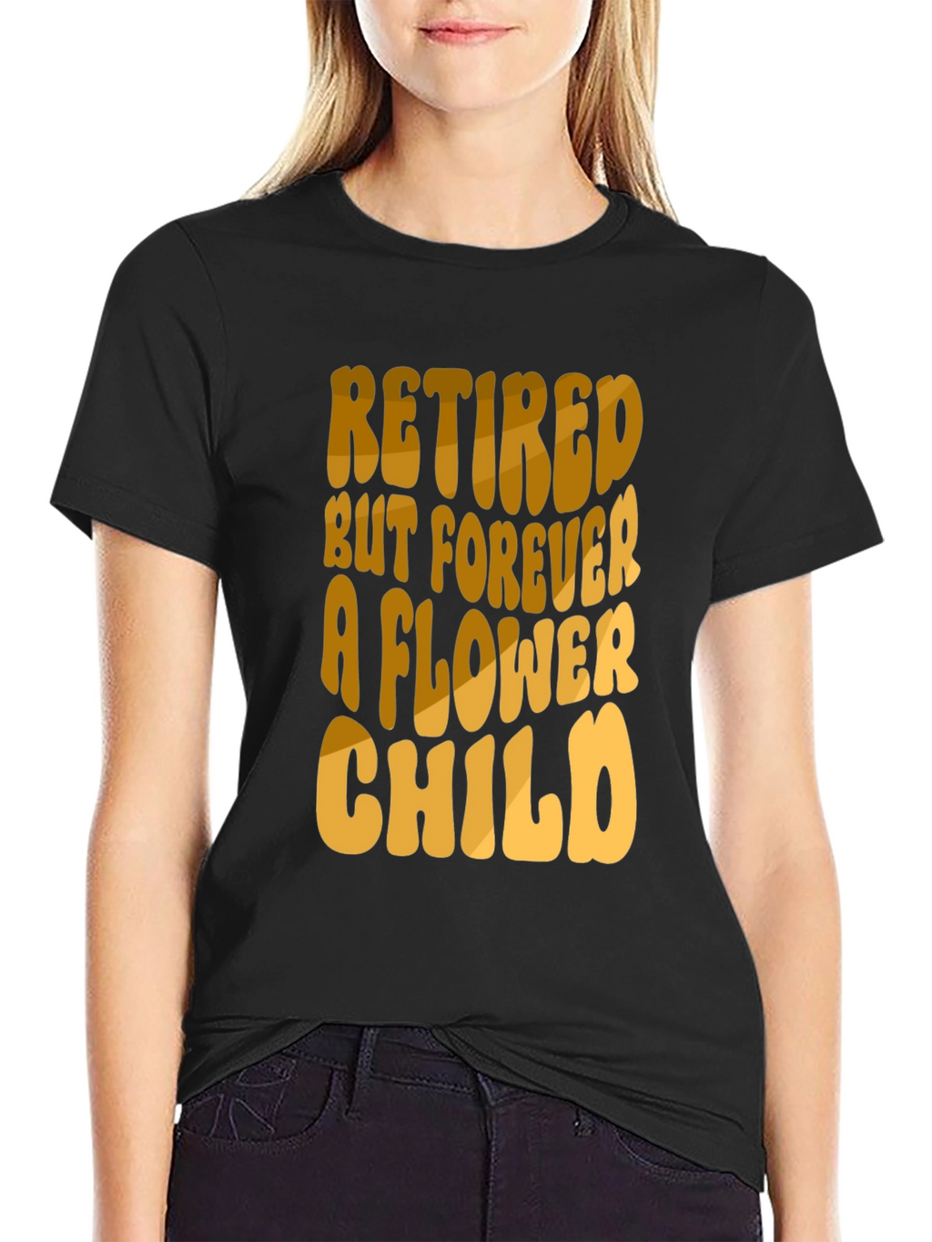 Retired Flower Child Black T-Shirt