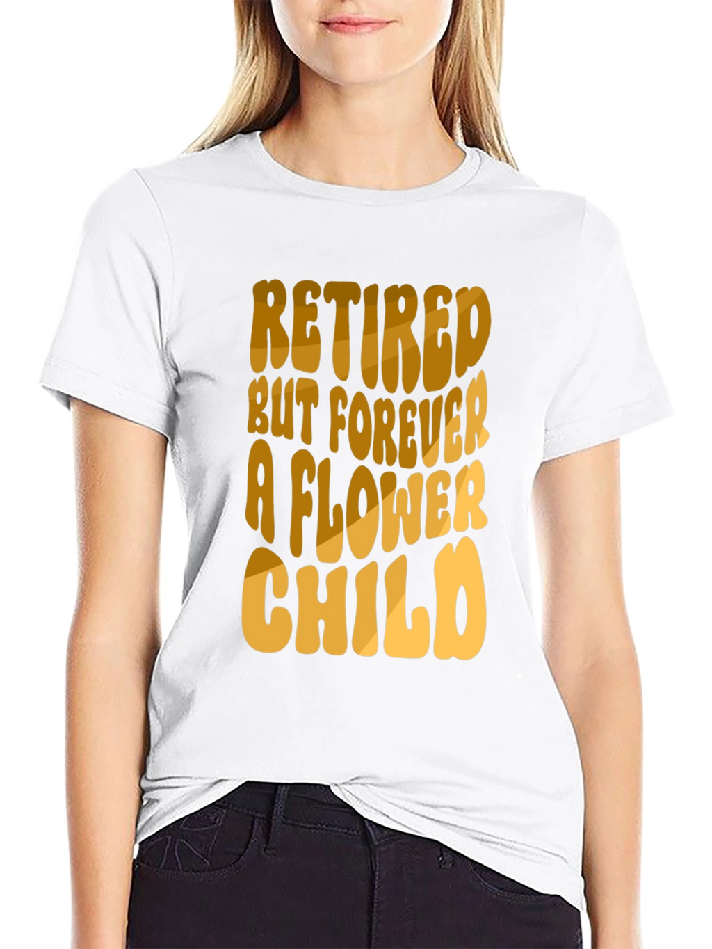 Retired Flower Child Black T-Shirt
