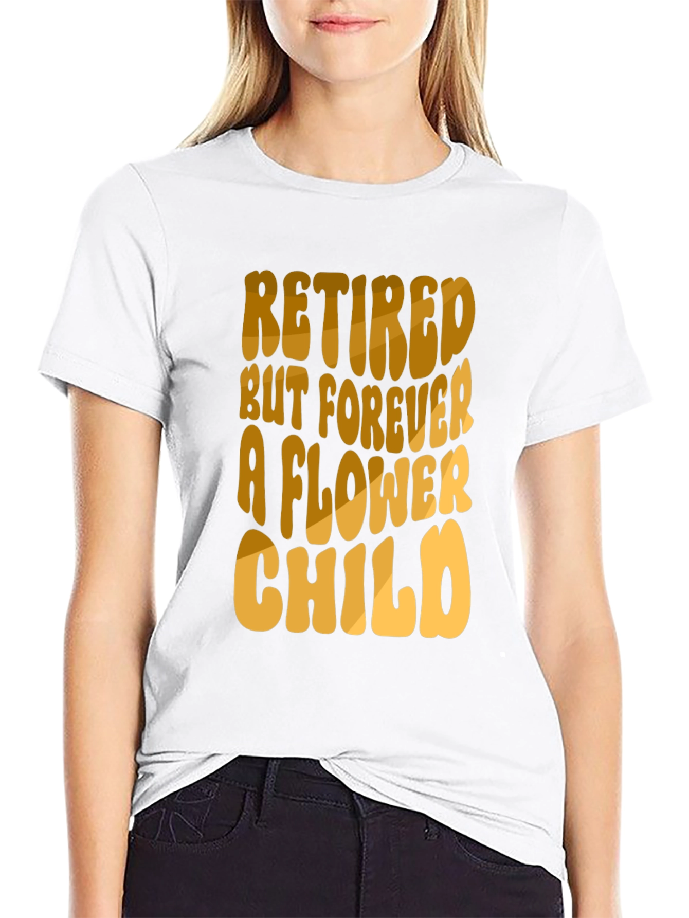 Retired Flower Child Black T-Shirt