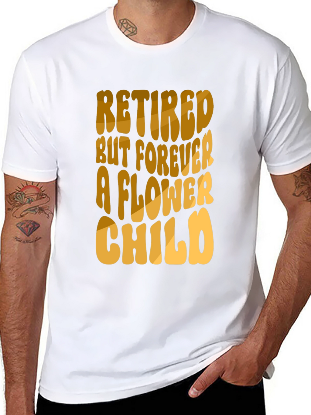 Retired Flower Child Black T-Shirt