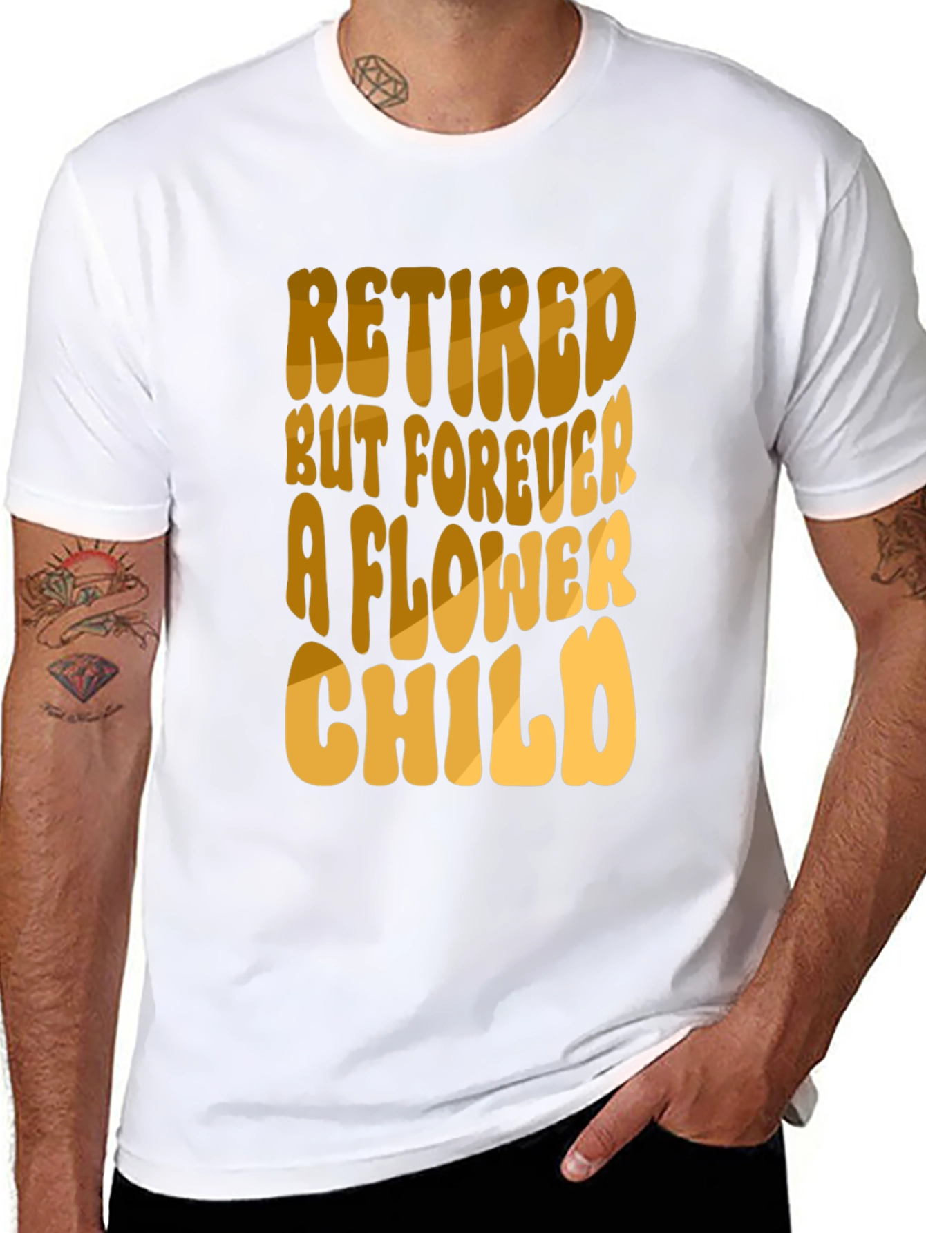 Retired Flower Child Black T-Shirt