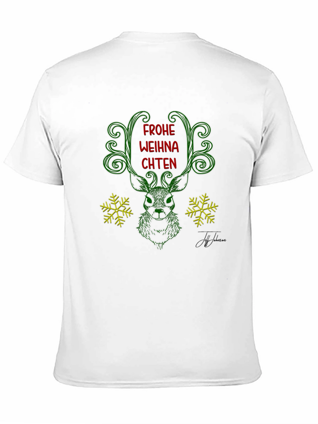 Festive Deer Christmas T-Shirt - Frohe Weihnachten