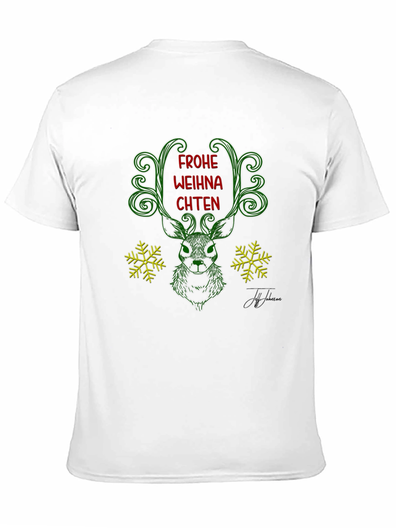 Festive Deer Christmas T-Shirt - Frohe Weihnachten
