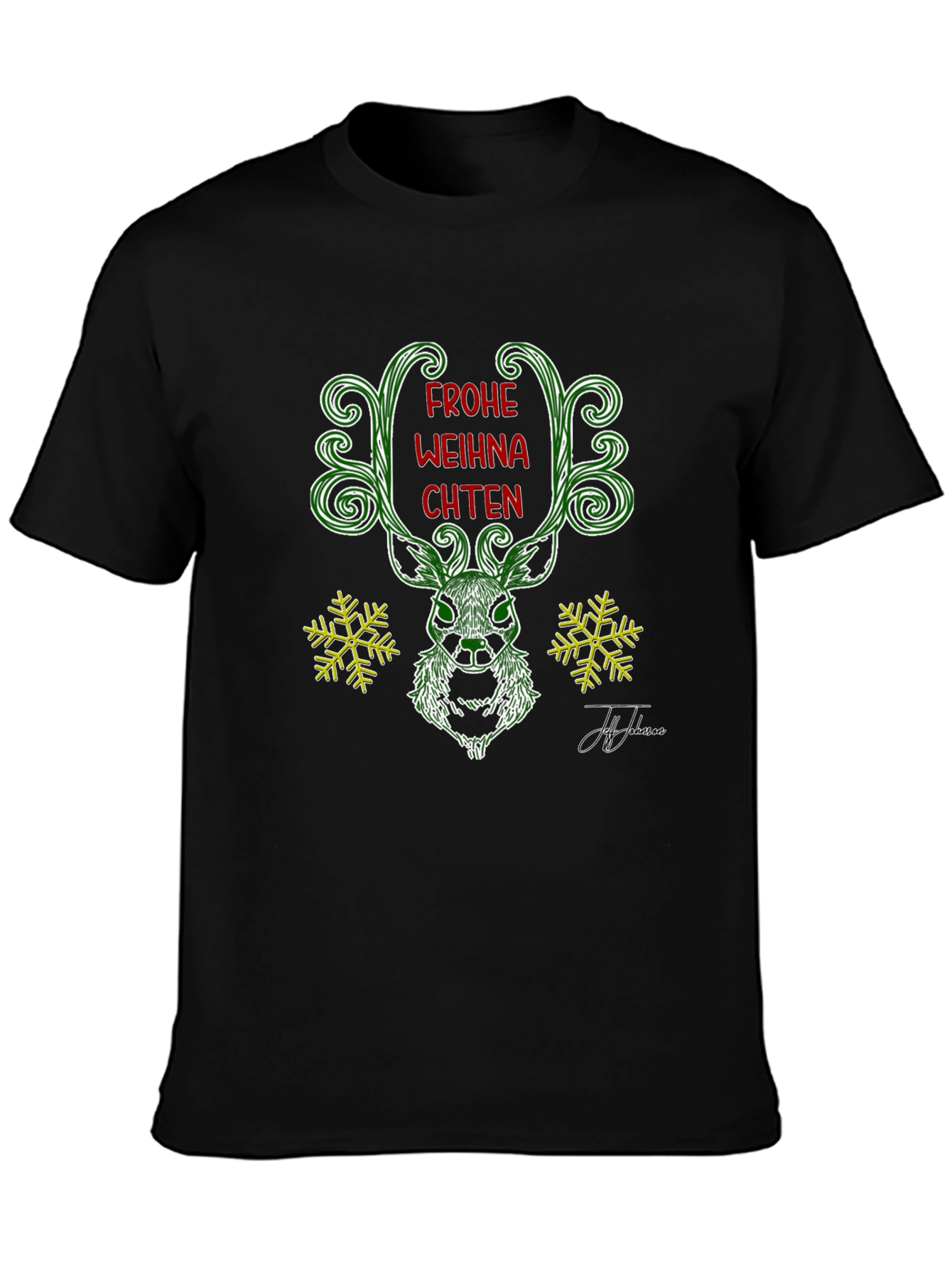 Festive Deer Christmas T-Shirt - Frohe Weihnachten