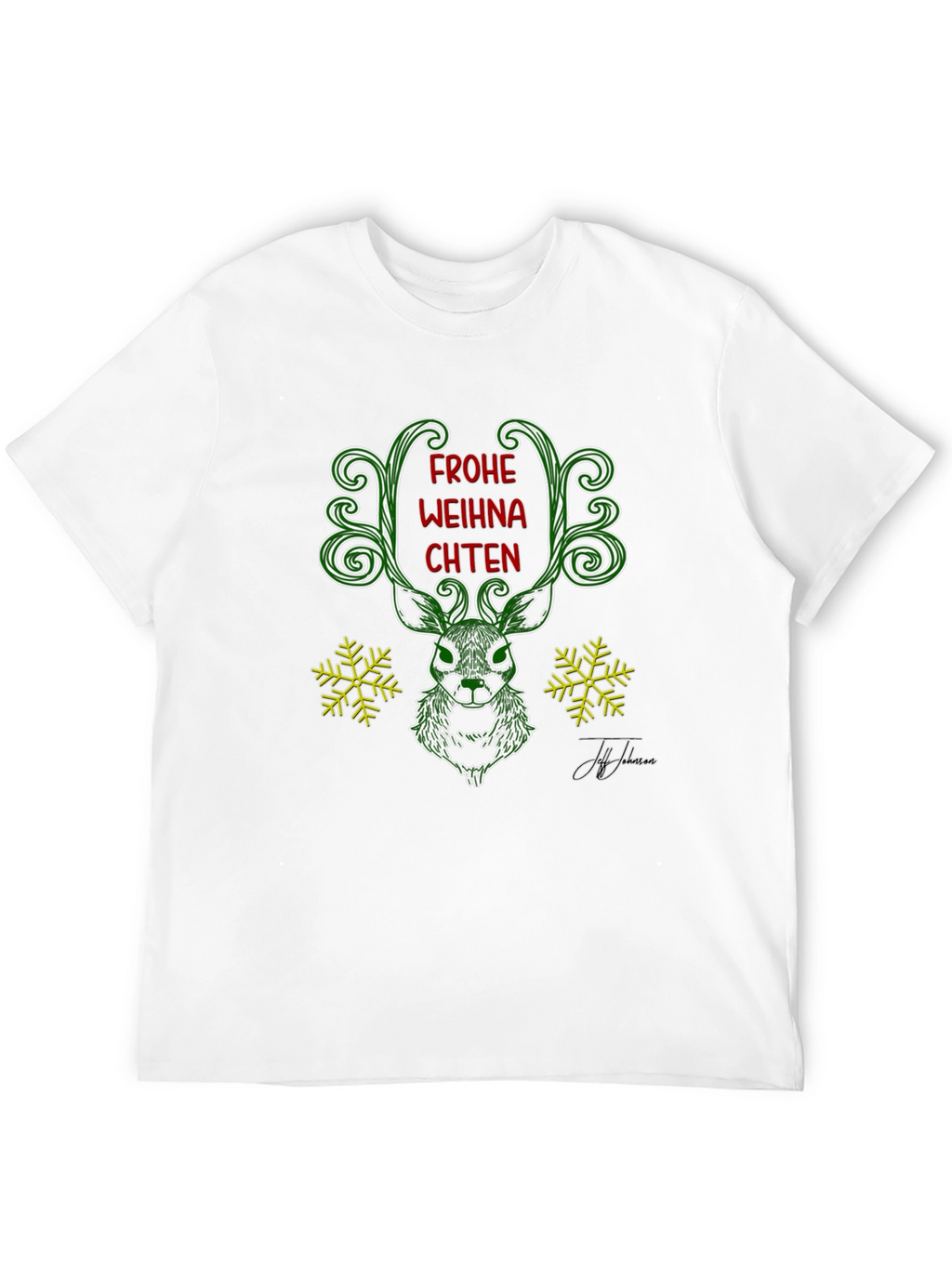 Festive Deer Christmas T-Shirt - Frohe Weihnachten