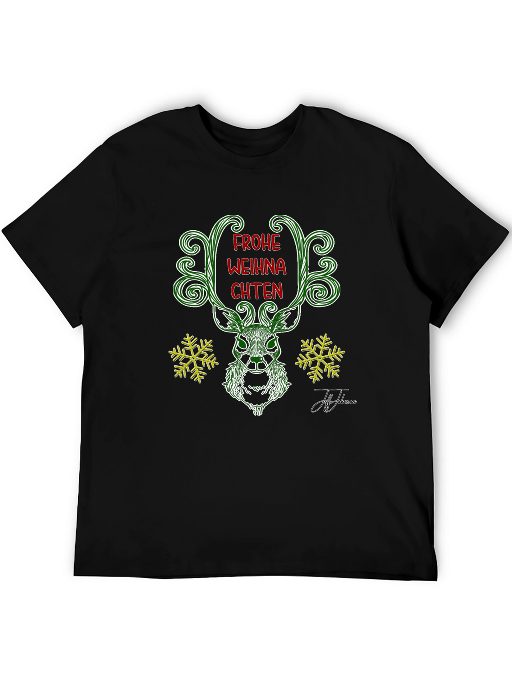 Festive Deer Christmas T-Shirt - Frohe Weihnachten