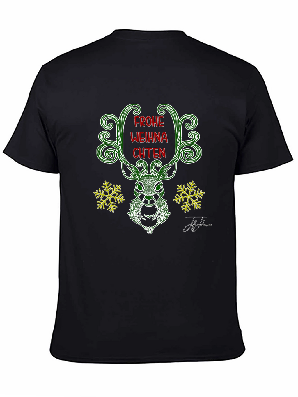 Festive Deer Christmas T-Shirt - Frohe Weihnachten