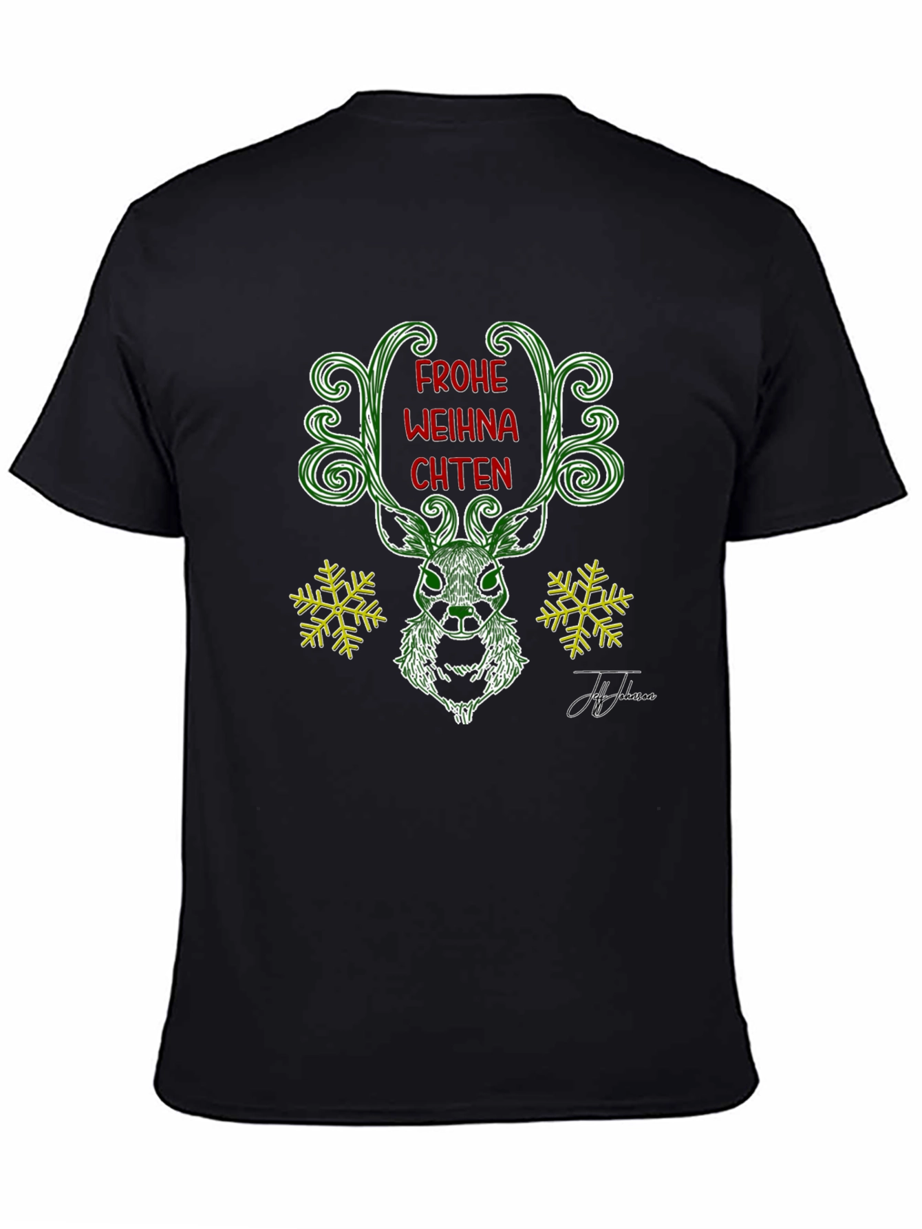 Festive Deer Christmas T-Shirt - Frohe Weihnachten