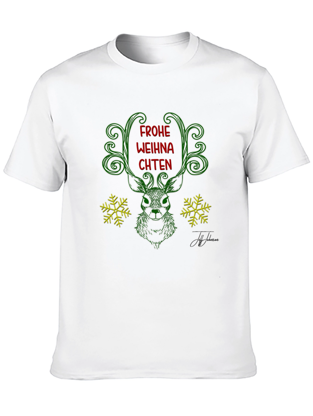 Festive Deer Christmas T-Shirt - Frohe Weihnachten