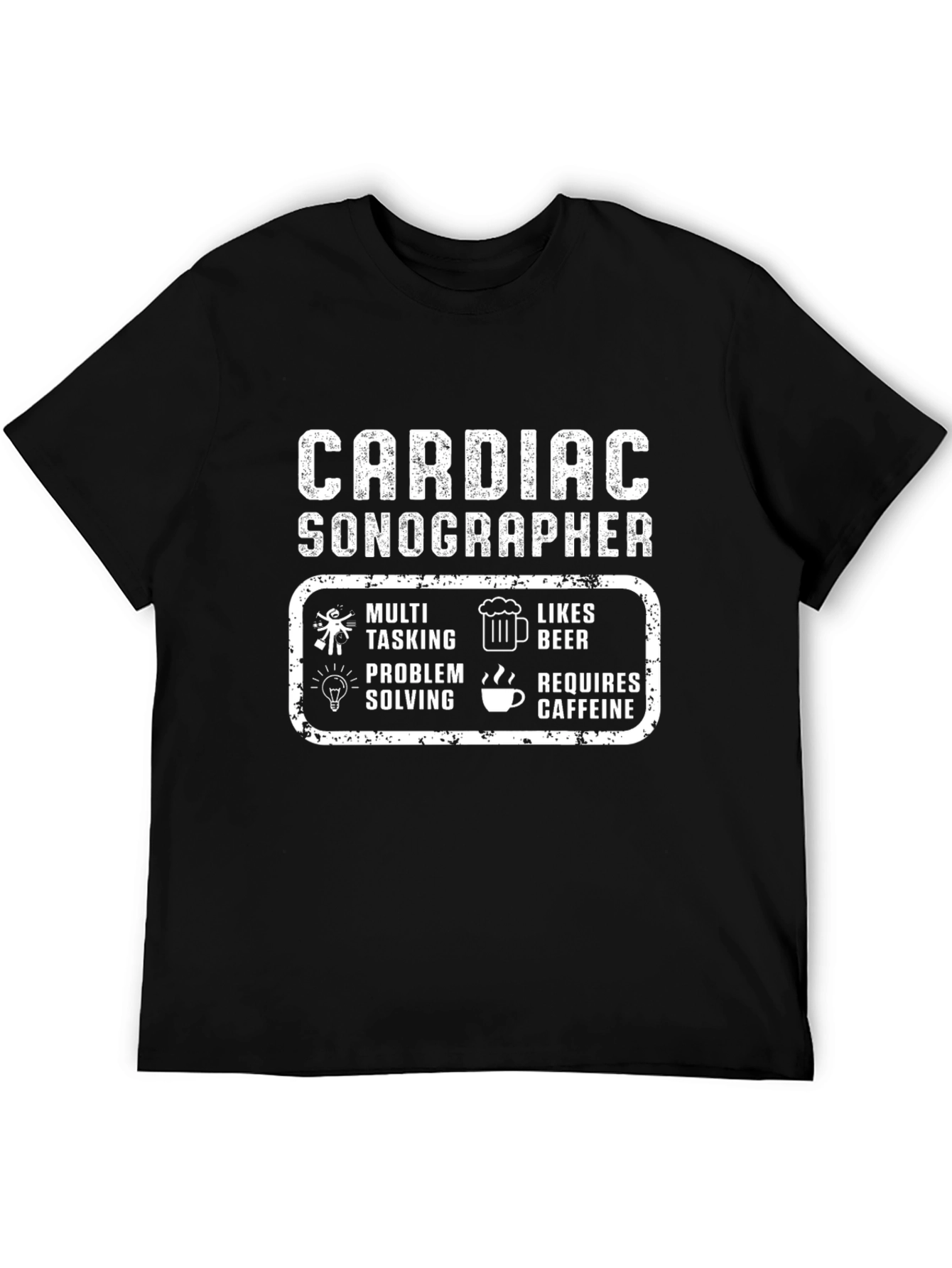 Cardiac Sonographer T-Shirt: Multi-Tasking Coffee and Beer