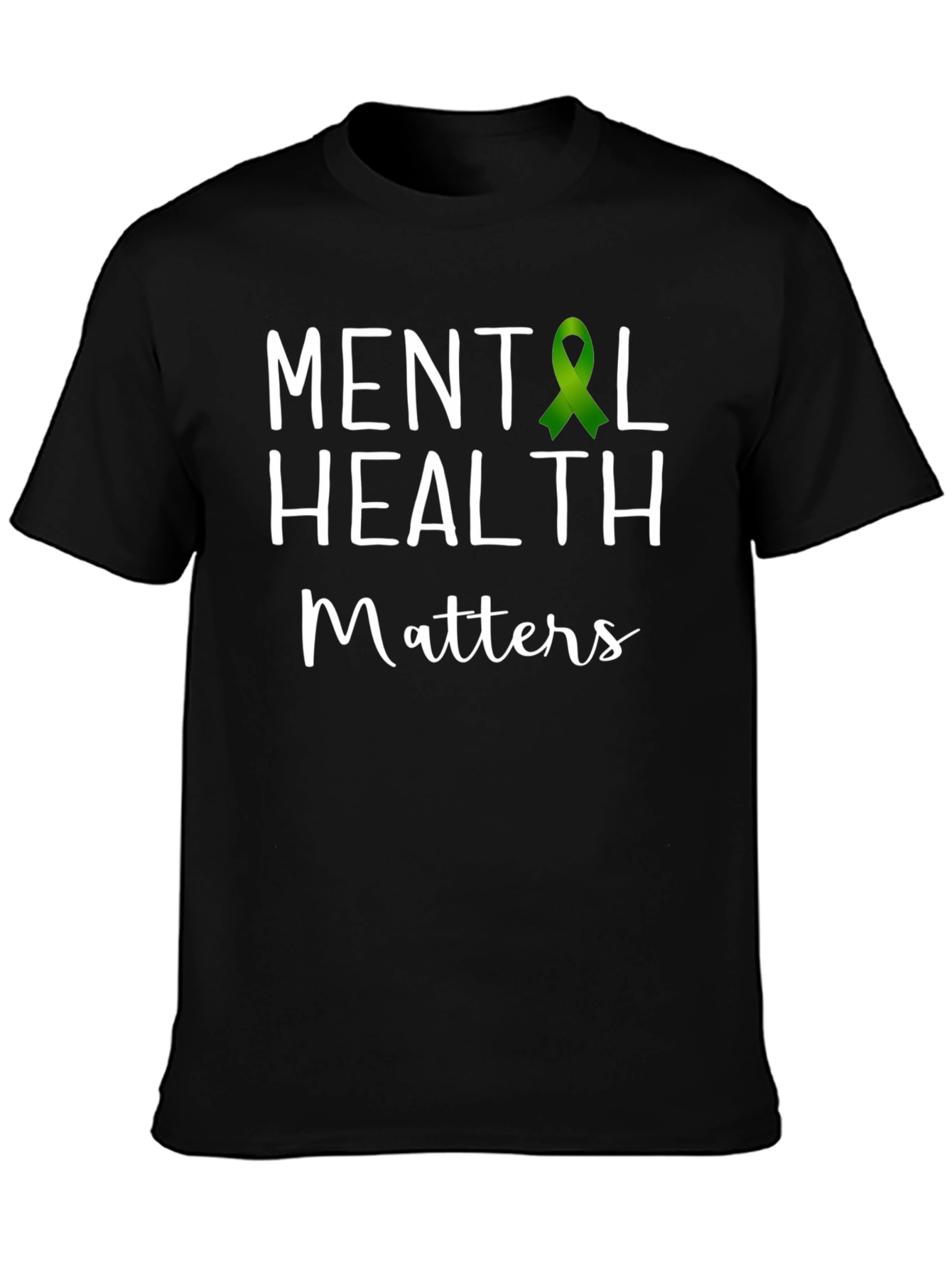 Mental Health Matters T-Shirt Green Ribbon